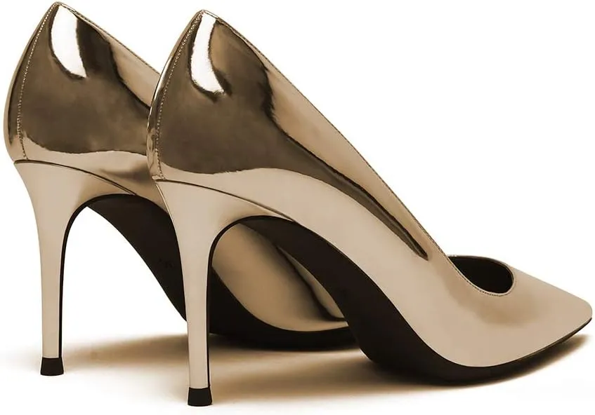 Lutalica W Women's Classic Pointed Toe Slip On 3.5 Inches Basic Medium High Heel Pumps Shoes for Work Party Wedding