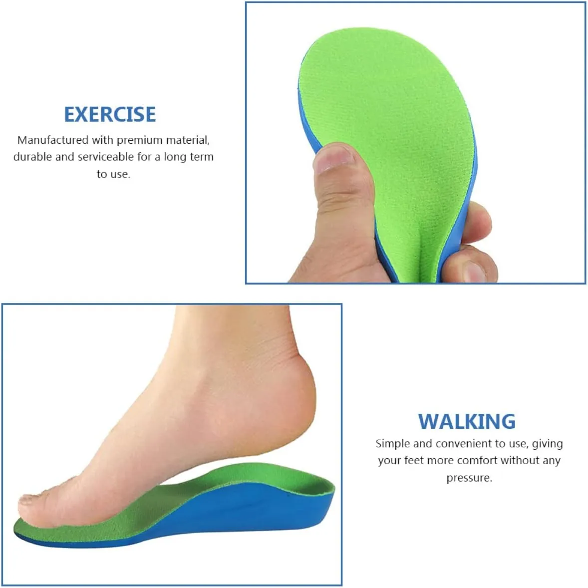 MAGICLULU 1Pair Orthotic Insole for Durable Arch Support Shoe Pad with Advanced Cushioning Ergonomic Design Breathable Material for Comfort and Relief from Foot