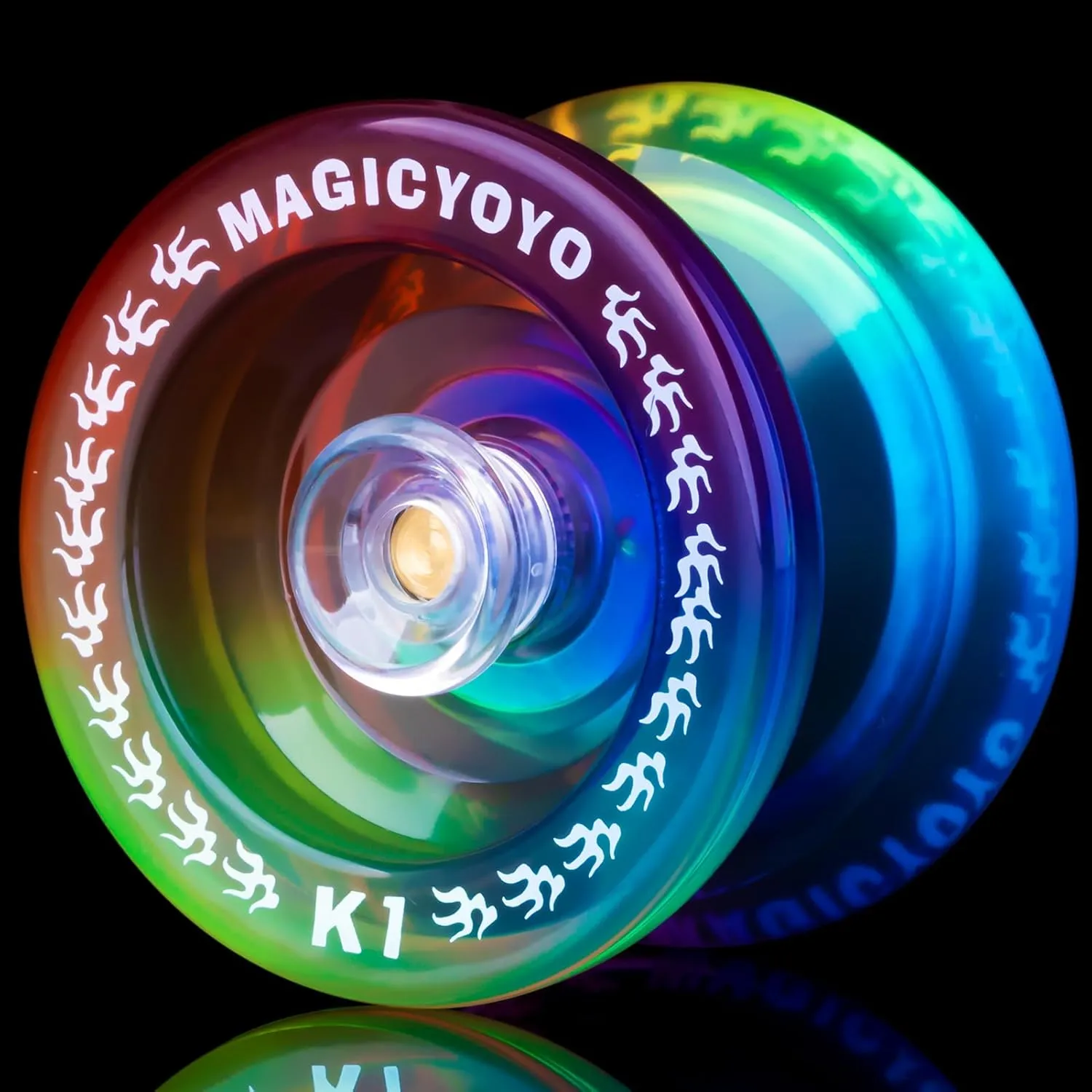MAGICYOYO K1 Pack of 2 Yoyos for Kids, Responsive YoYos with Yoyo Storage Case,12 Strings and Unresponsive Bearing Kit for Dual Purpose Use ( Dark Blue & Blue Pink Yellow)