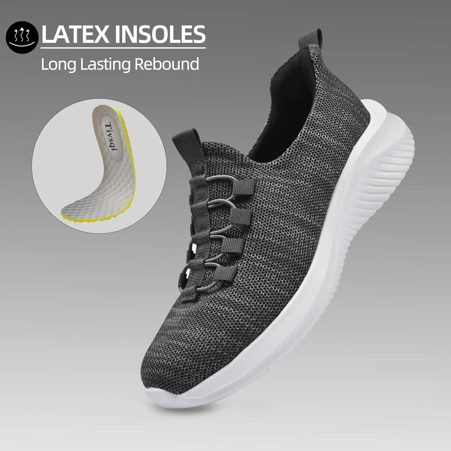 Mans Slip on Loafers Hands Free Casual Shoes Kint Walking Shoes