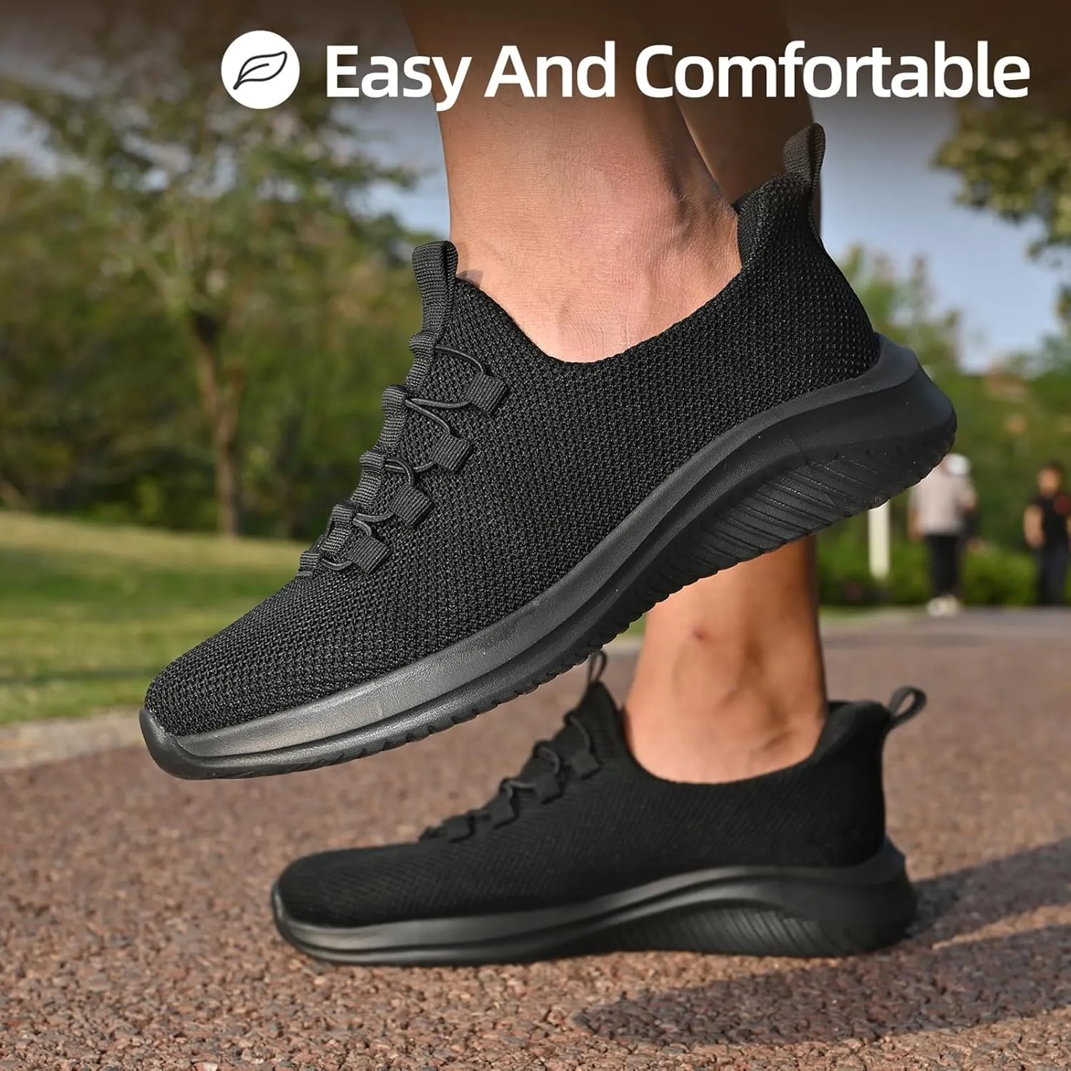 Mans Slip on Loafers Hands Free Casual Shoes Kint Walking Shoes