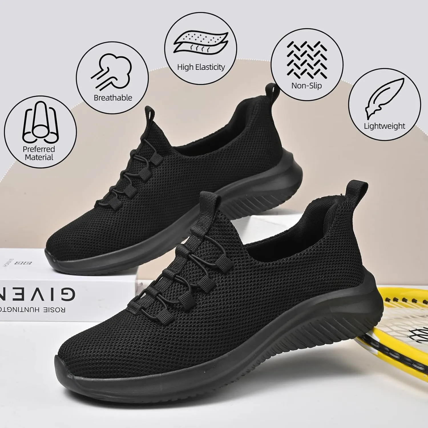 Mans Slip on Loafers Hands Free Casual Shoes Kint Walking Shoes