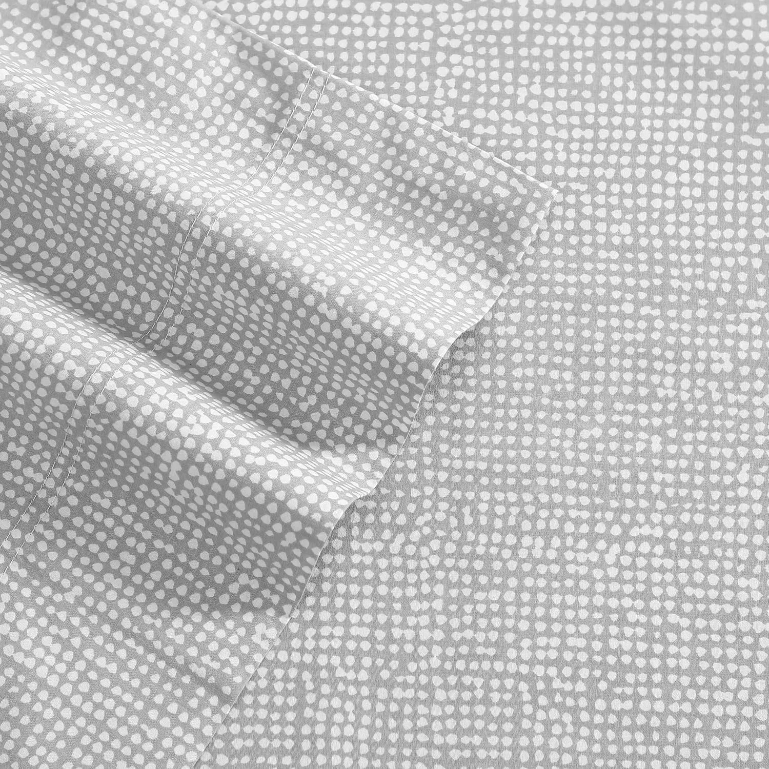 Marimekko - Queen Sheet Set, Premium Cotton Percale Bedding Set with Matching Shams, Lightweight & Breathable Bed Essentials (Orkanen Grey, Queen)