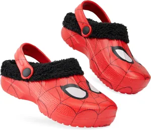 Marvel Spiderman Boys Winter Clogs, Fleece Lined Clogs Garden Shoes Spidey Gifts