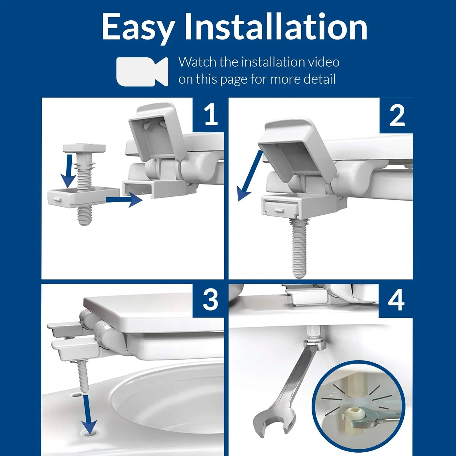 Mayfair Cassel Slow Close Toilet Seat, Easy Clean, Non Slip Premium Wood Seat, Easy Install, Elongated, White