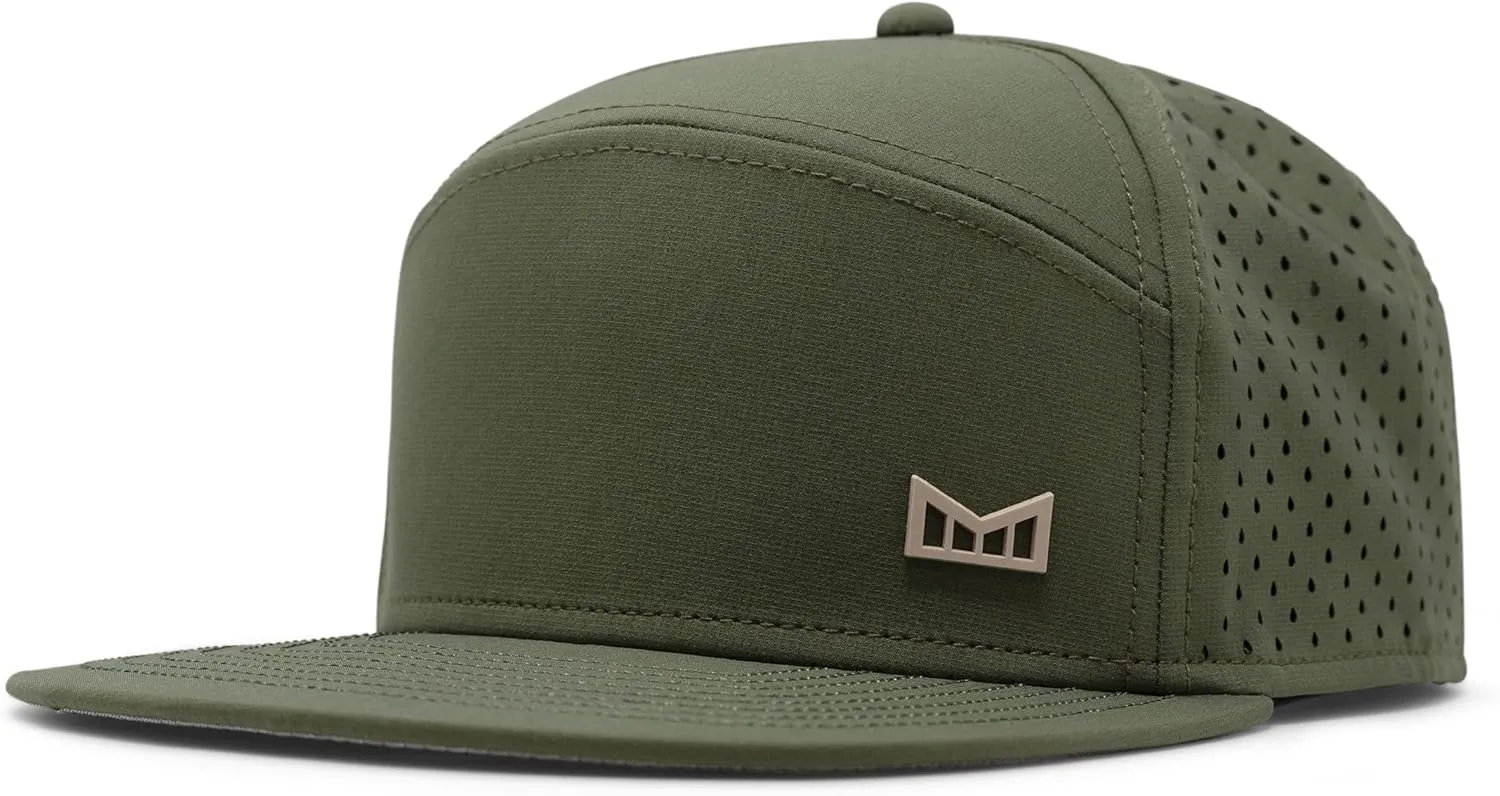 melin Trenches Icon Hydro, Performance Snapback Hat, Water-Resistant Flat Bill Caps for Men & Women, Golf, Running or Workout