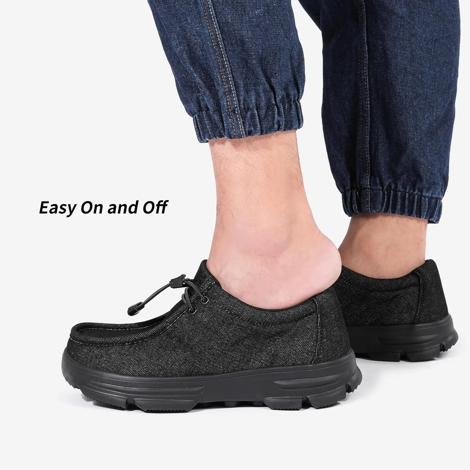 Men Extra Wide Shoes Casual Loafers Slip On Comfortable and Breathable Boat Shoes with Arch Support Insole
