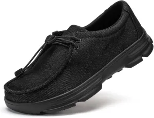 Men Extra Wide Shoes Casual Loafers Slip On Comfortable and Breathable Boat Shoes with Arch Support Insole