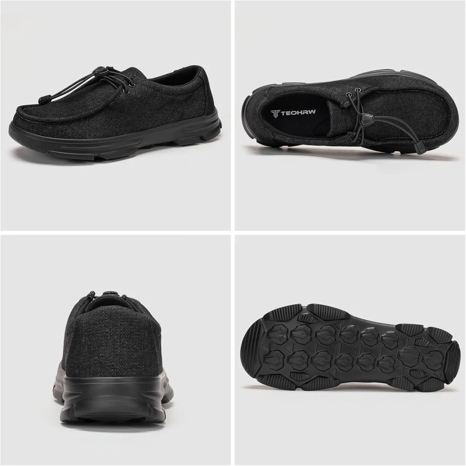 Men Extra Wide Shoes Casual Loafers Slip On Comfortable and Breathable Boat Shoes with Arch Support Insole