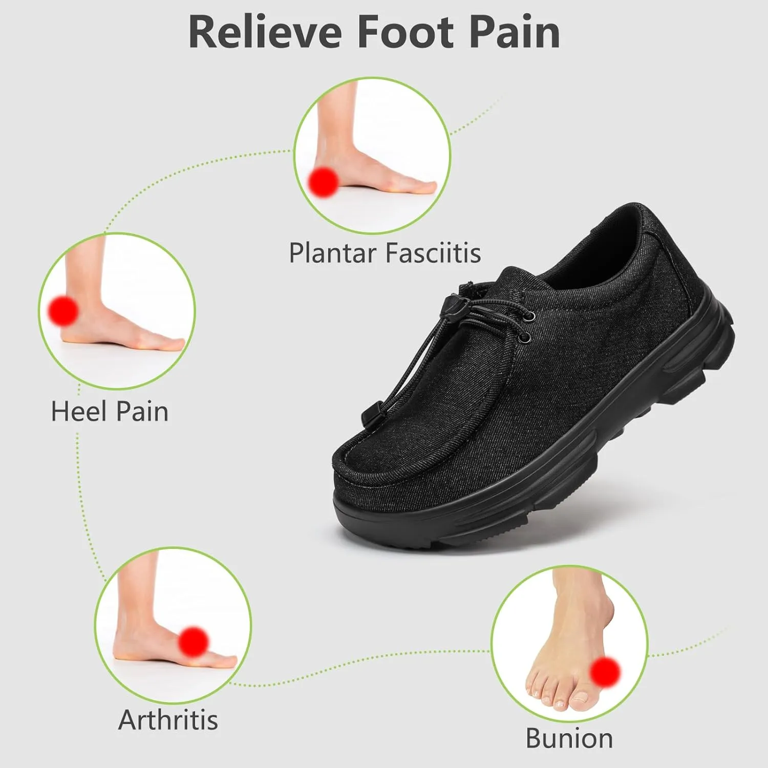 Men Extra Wide Shoes Casual Loafers Slip On Comfortable and Breathable Boat Shoes with Arch Support Insole