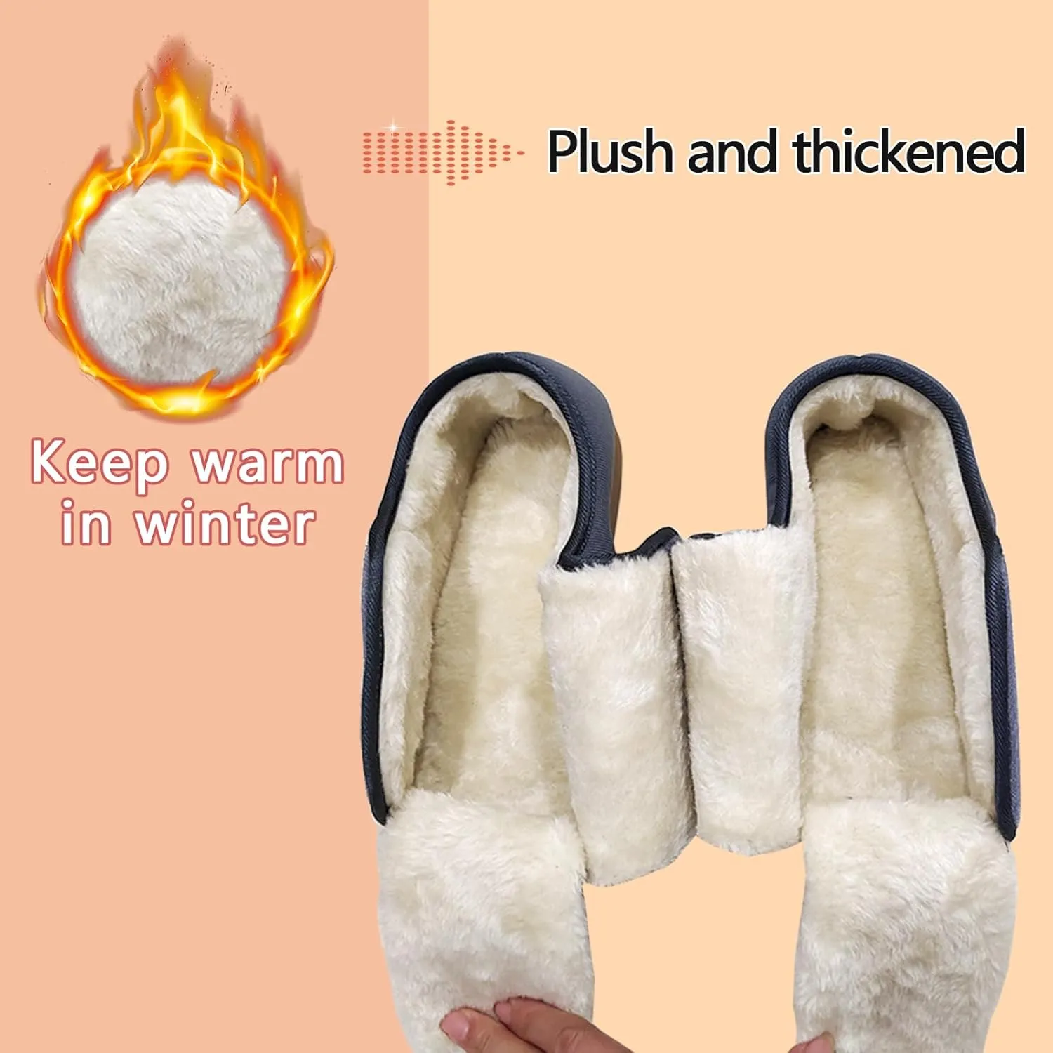 Men Women Diabetic Shoes - Adjustable Magic Stickers Cotton Shoes for Swollen Feet, Wide Feet, Arthritis, Big Toes, Post Op