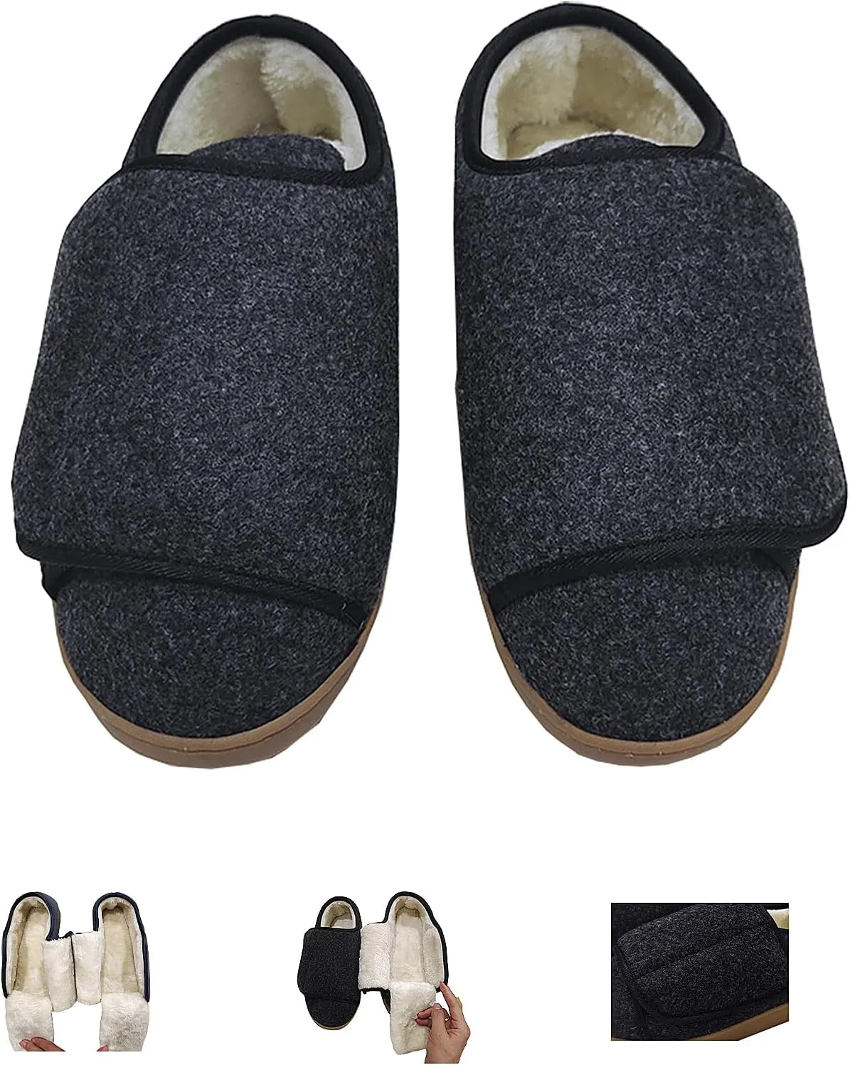 Men Women Diabetic Shoes - Adjustable Magic Stickers Cotton Shoes for Swollen Feet, Wide Feet, Arthritis, Big Toes, Post Op