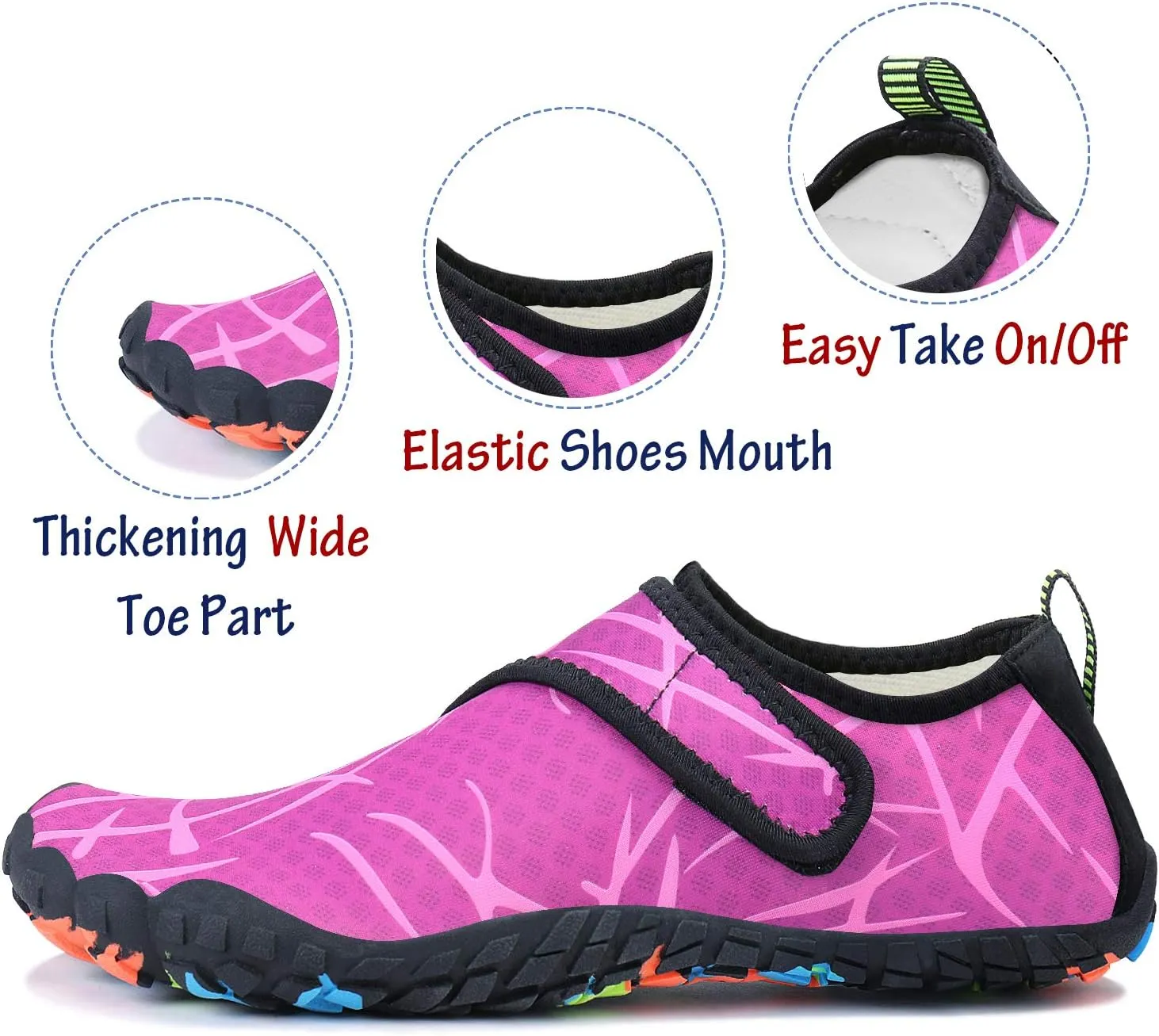 Men Women Water Sports Shoes Slip-on Quick Dry Aqua Swim Shoes for Pool Beach Surf Walking Water Park