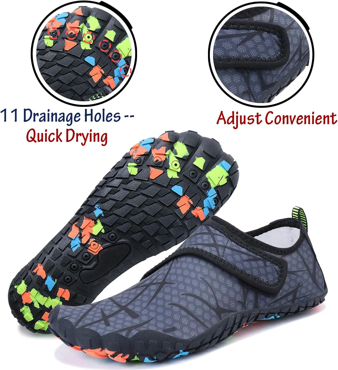 Men Women Water Sports Shoes Slip-on Quick Dry Aqua Swim Shoes for Pool Beach Surf Walking Water Park