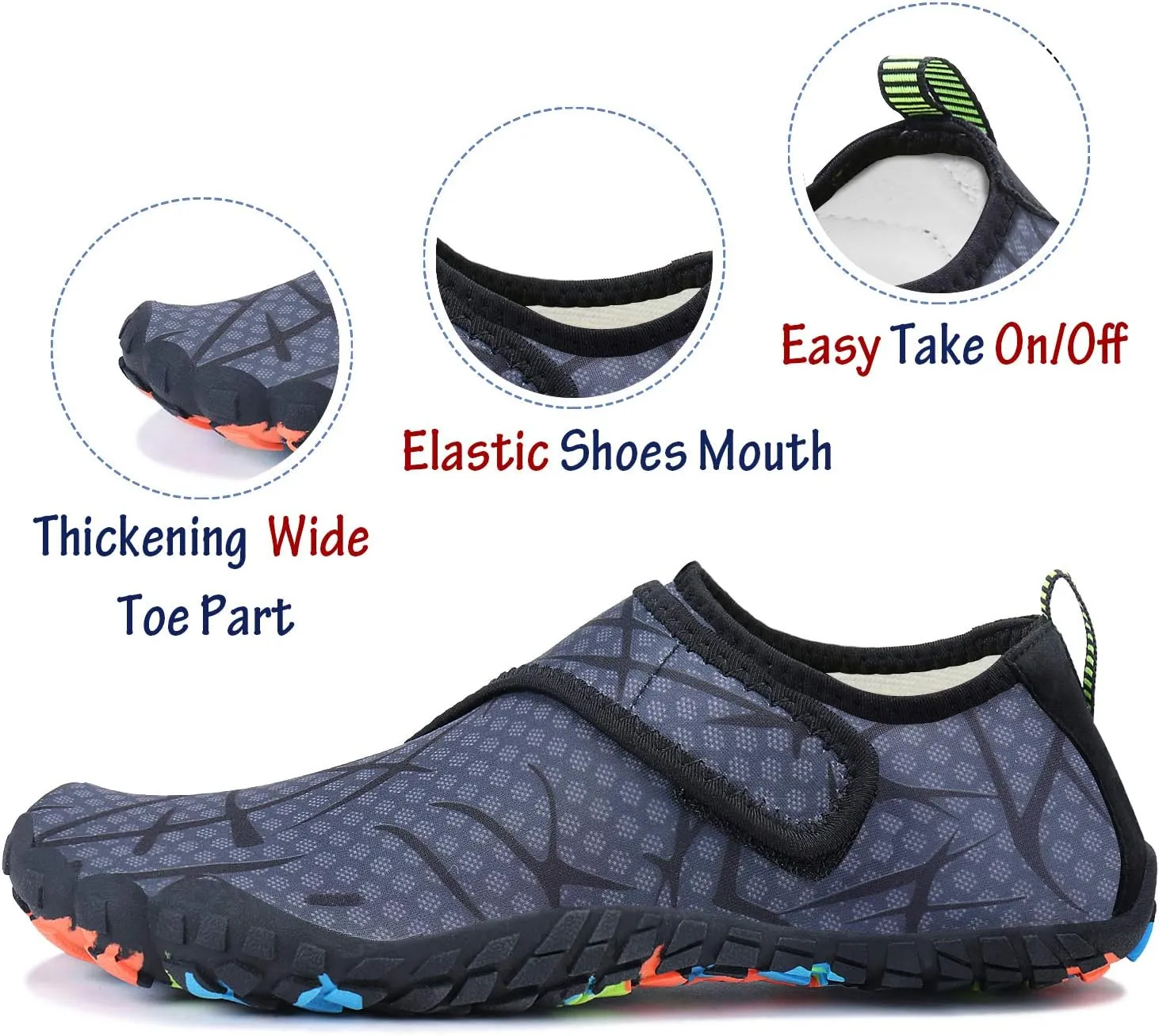 Men Women Water Sports Shoes Slip-on Quick Dry Aqua Swim Shoes for Pool Beach Surf Walking Water Park
