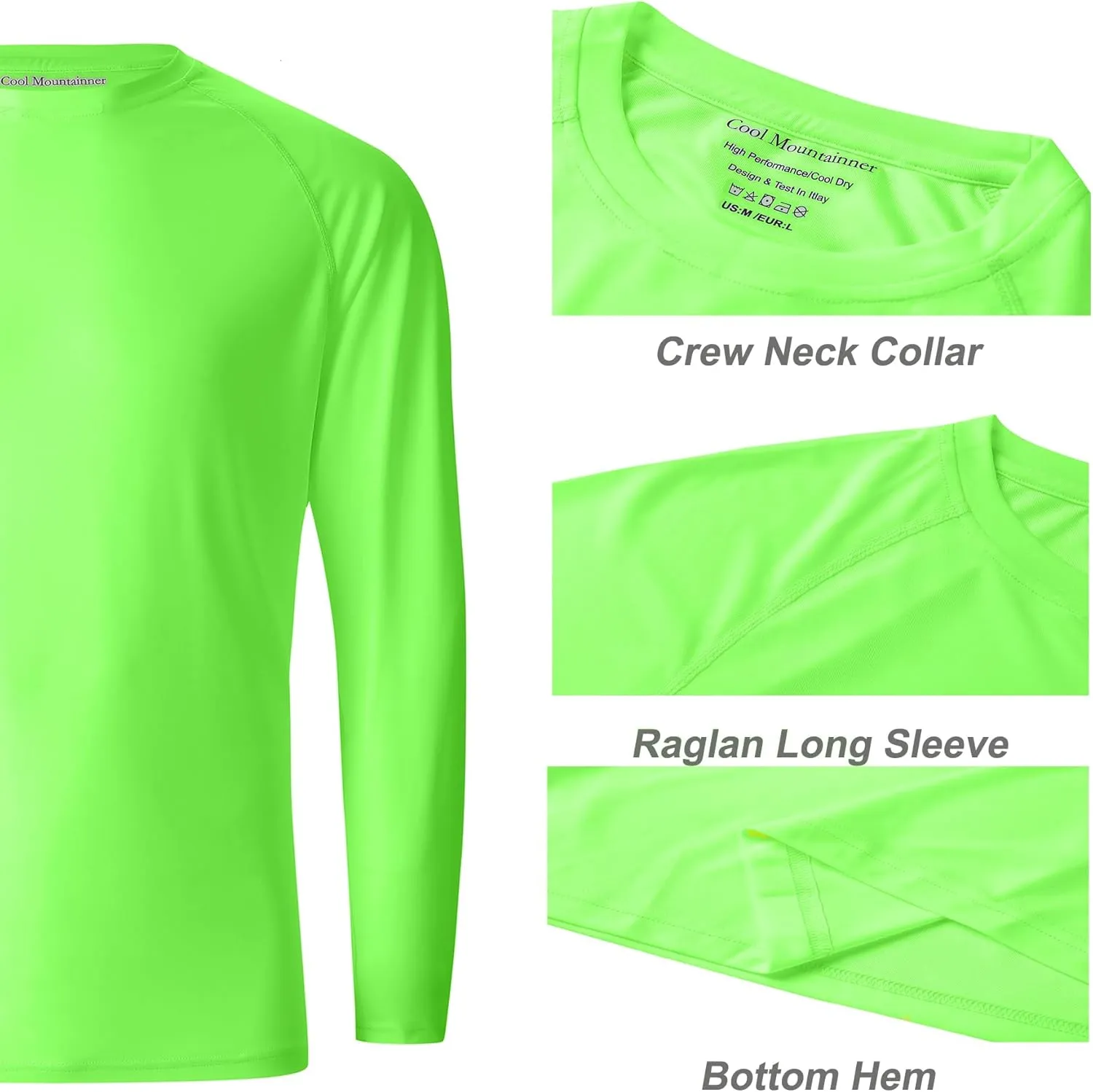 Men's Athletic Running Shirt Long Sleeve Quick Dry UPF 50  Sun Protection Hiking Fishing T-Shirts for Men