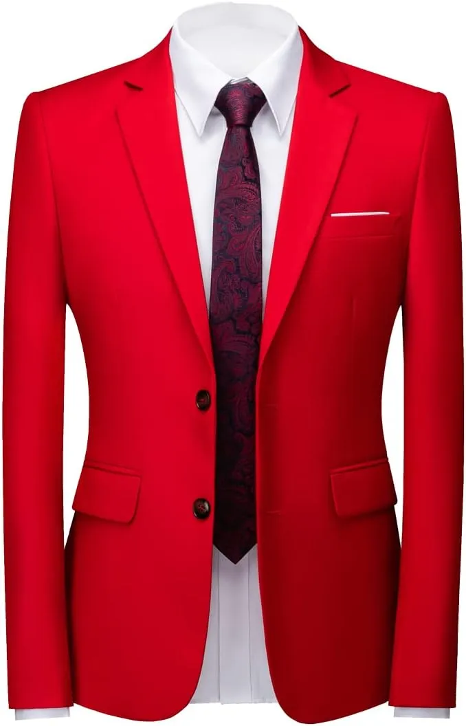 Mens Blazer Jacket Casual 2 Buttons Suit Jacket Single Breasted Sport Coats Modern Wedding Tux Blazer
