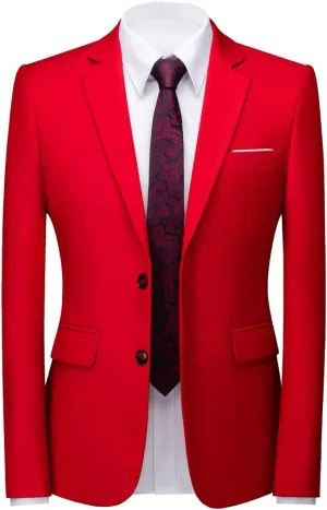 Mens Blazer Jacket Casual 2 Buttons Suit Jacket Single Breasted Sport Coats Modern Wedding Tux Blazer
