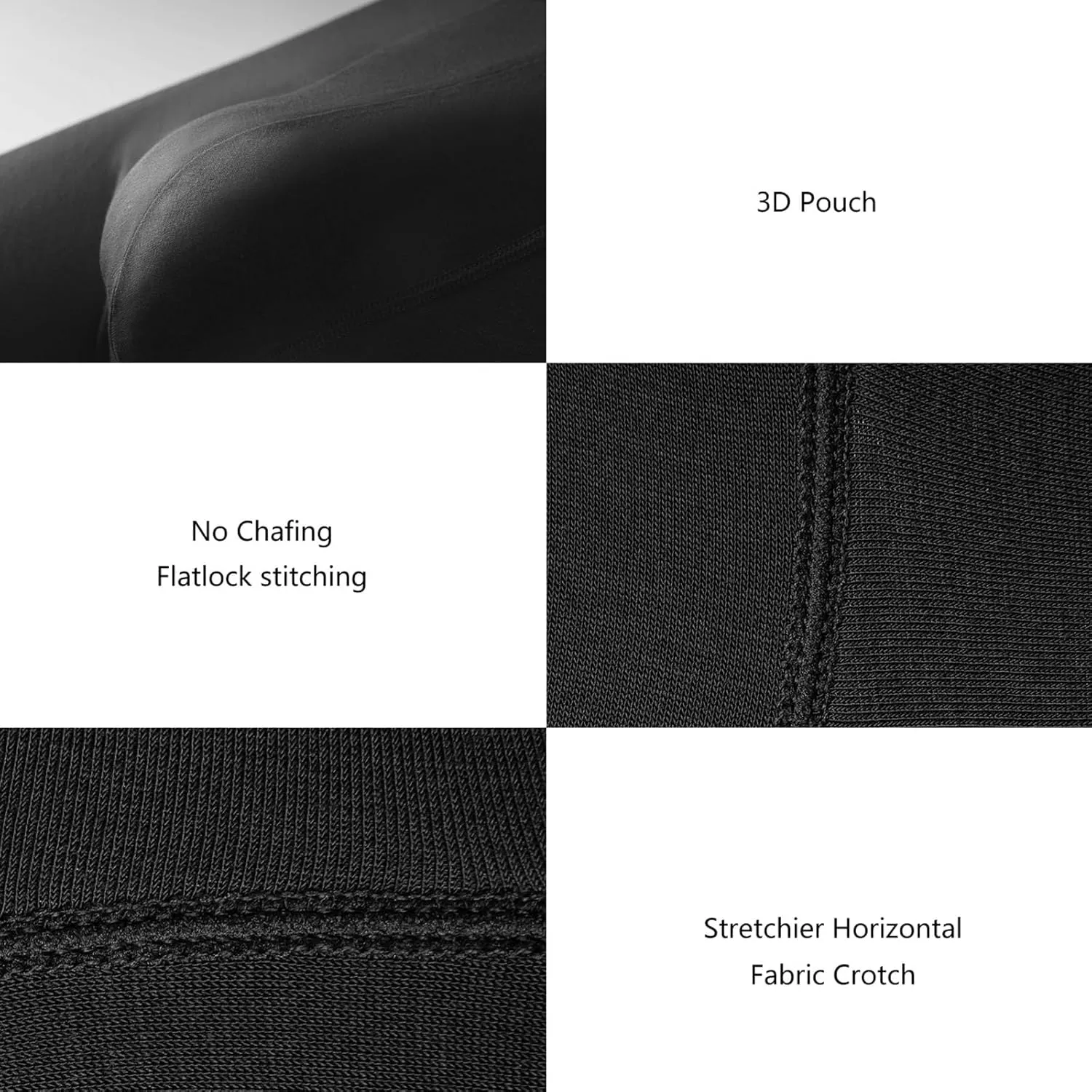 Men's Breathable Viscose Moisture Wicking No Roll Waistband Tagless Underwear Boxer Briefs, Pack of 5