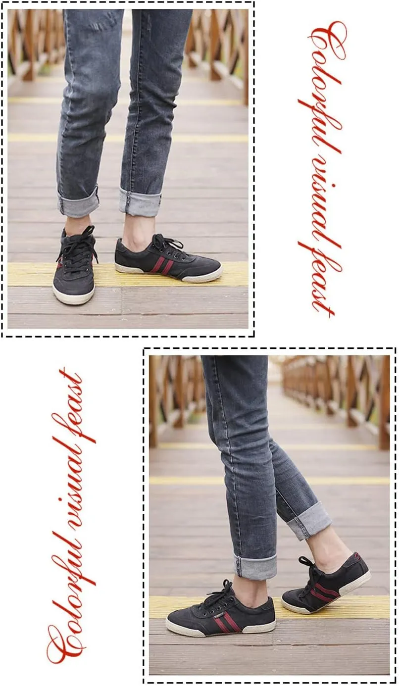 Men's Canvas Shoes All-Match Casual Breathable Fashion Sneakers Comfort Low-top Flat Walking Shoes Simple Soft Vintage Lace-up Casual Shoes