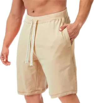Mens Casual Shorts for Summer Beach Elastic Waist Drawstring Breathable Workout Short Pants Walking Exercise Trunks