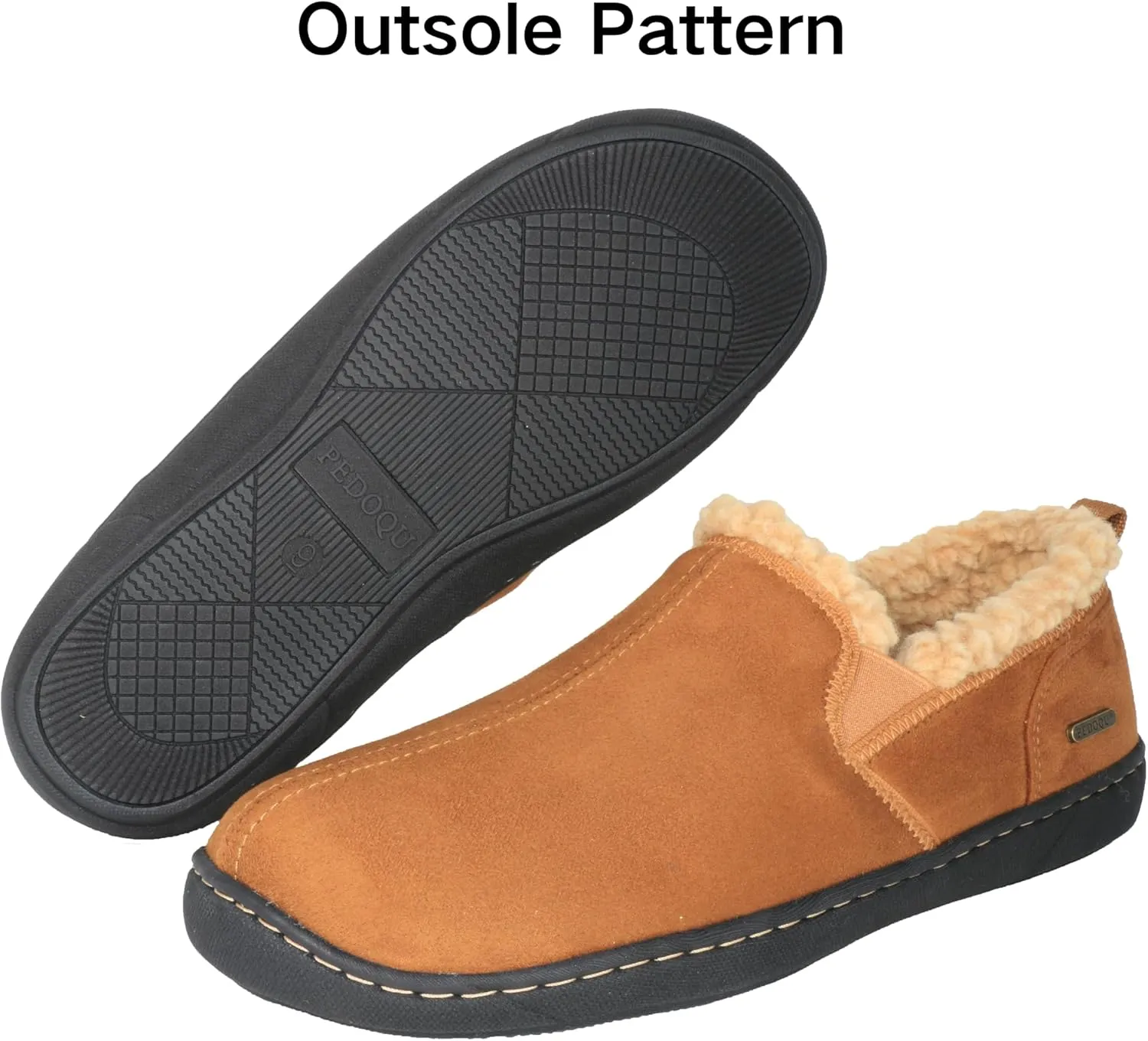 Men's Comfort Slippers,Memory Foam Loafer Shoes with Wool Blend Lining