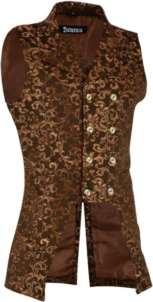 Men's Double Breasted Governor Vest Waistcoat VTG Brocade Gothic Steampunk Victorian Suit Vest