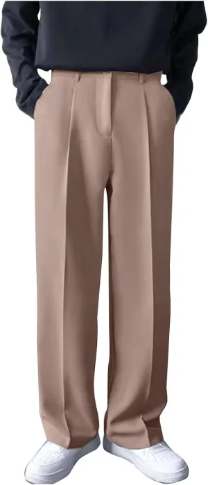 Mens Dress Pants Stretch Classic Fit Dress Pants Pleated Front Casual Pant Dress Pants Straight Fit Pants