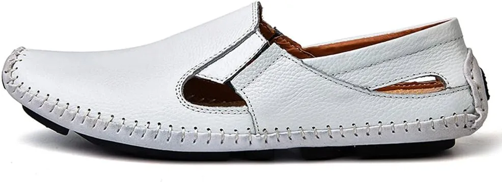 Men's Driving Shoes Leather Fashion Slipper Casual Slip on Loafers Shoes in Summer