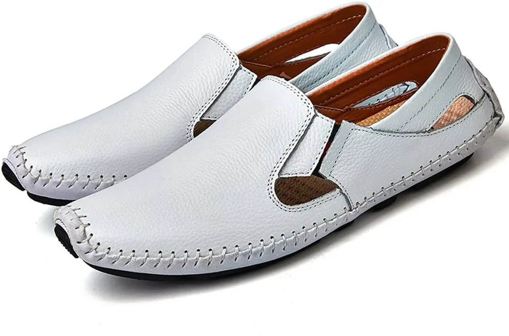 Men's Driving Shoes Leather Fashion Slipper Casual Slip on Loafers Shoes in Summer
