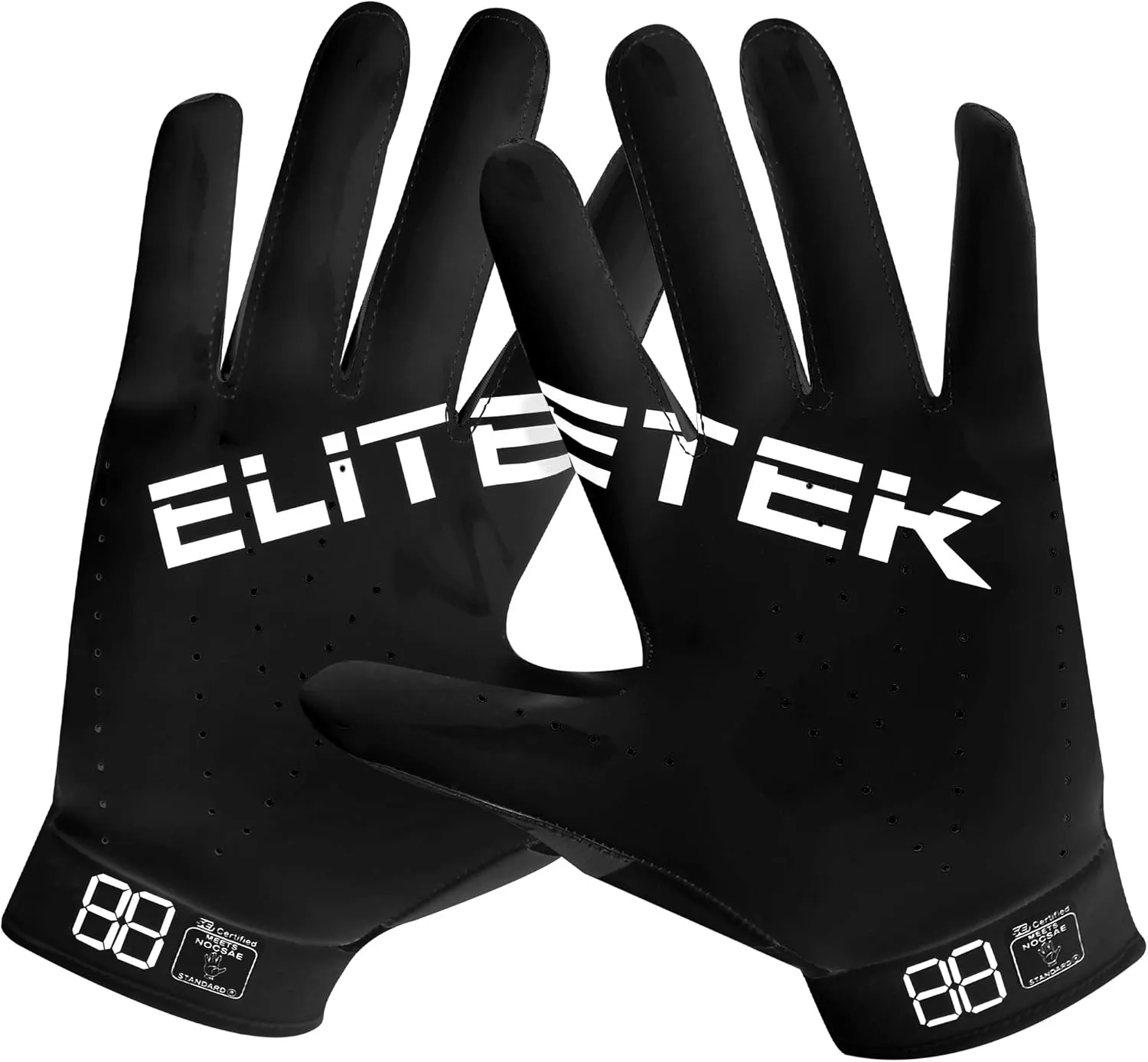 Men's Football Gloves RG-14 Super Tight Fitting Football Gloves - Easy Slip On Design No Wrist Strap for Men