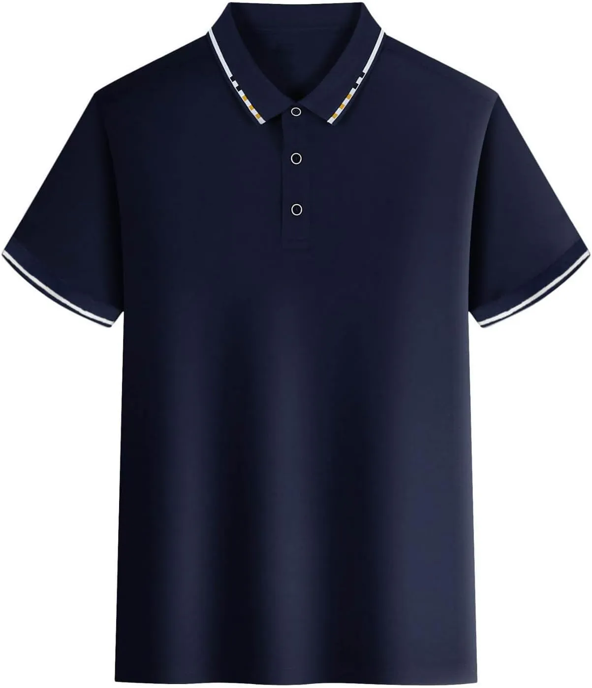 Mens Golf Shirt Short Sleeve Causal V Neck Polo Shirts Slim Fit Solid Button Down Collar T-Shirt Loose Pullover