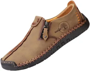Men's Loafer Shoes with Side Zipper, Comfy Non-Slip Slip On Shoes, Men's Shoes, Spring and Summer Casual Loafer Penny Loafers Lightweight Walking Shoes Boat Shoe