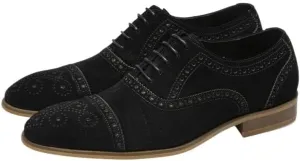 Men's Oxford Leather Shoes Classic Formal Casual Shoes Business Vintage Mode Brogue Design Wedge Flat Shoes Pointed Toe Breathable Comfortable Suede Craft Handmade
