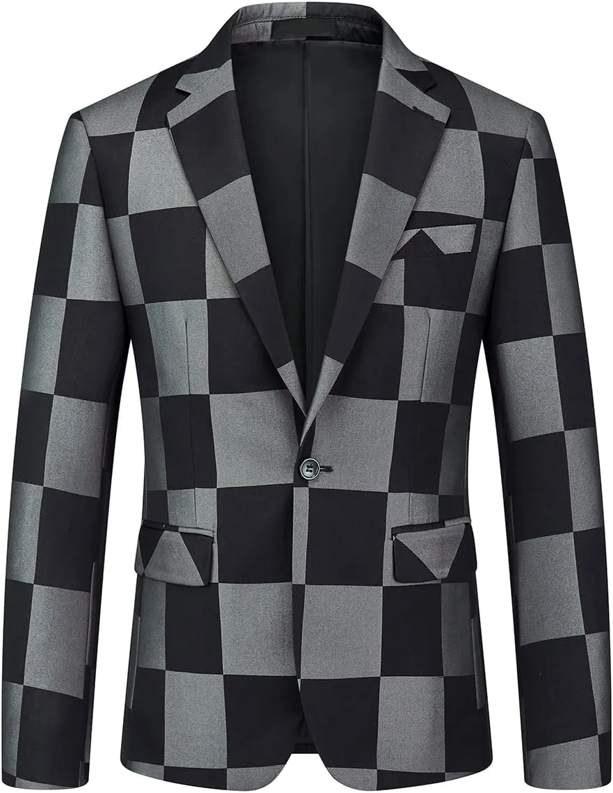 Mens Plaid Suit Slim Fit 3 Pieces Casual Checked Vintage Tuxedo Suit for Men for Wedding Business Party Blazer Pants & Vest