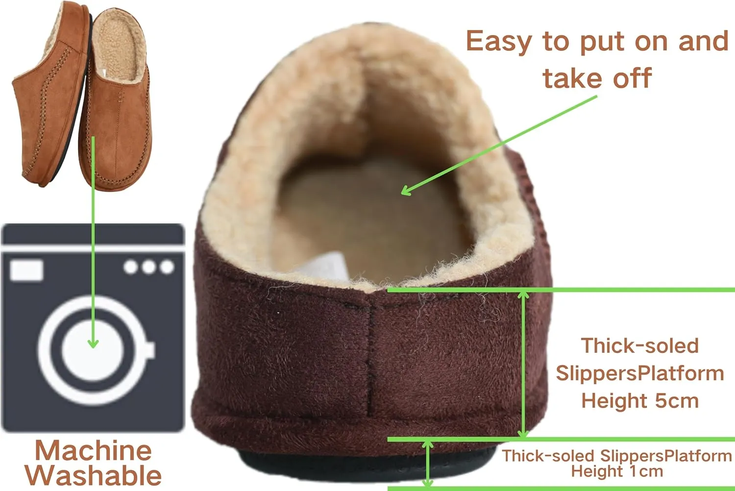 Men's Slip On Moccasin Slippers, Indoor/Outdoor Comfy House Shoes, Wide Loafer Slippers