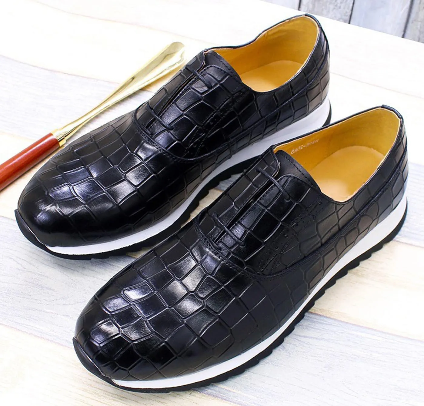 Mens Sneakers Casual Shoes Fashion Comfort Walking Shoes Modern Breathable Genunie Leather Flat Oxfords Men's Running Shoes