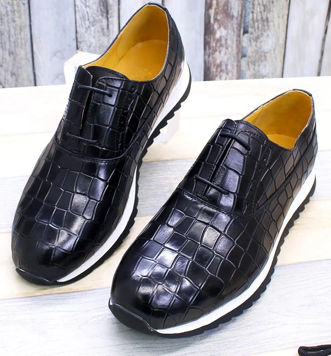 Mens Sneakers Casual Shoes Fashion Comfort Walking Shoes Modern Breathable Genunie Leather Flat Oxfords Men's Running Shoes