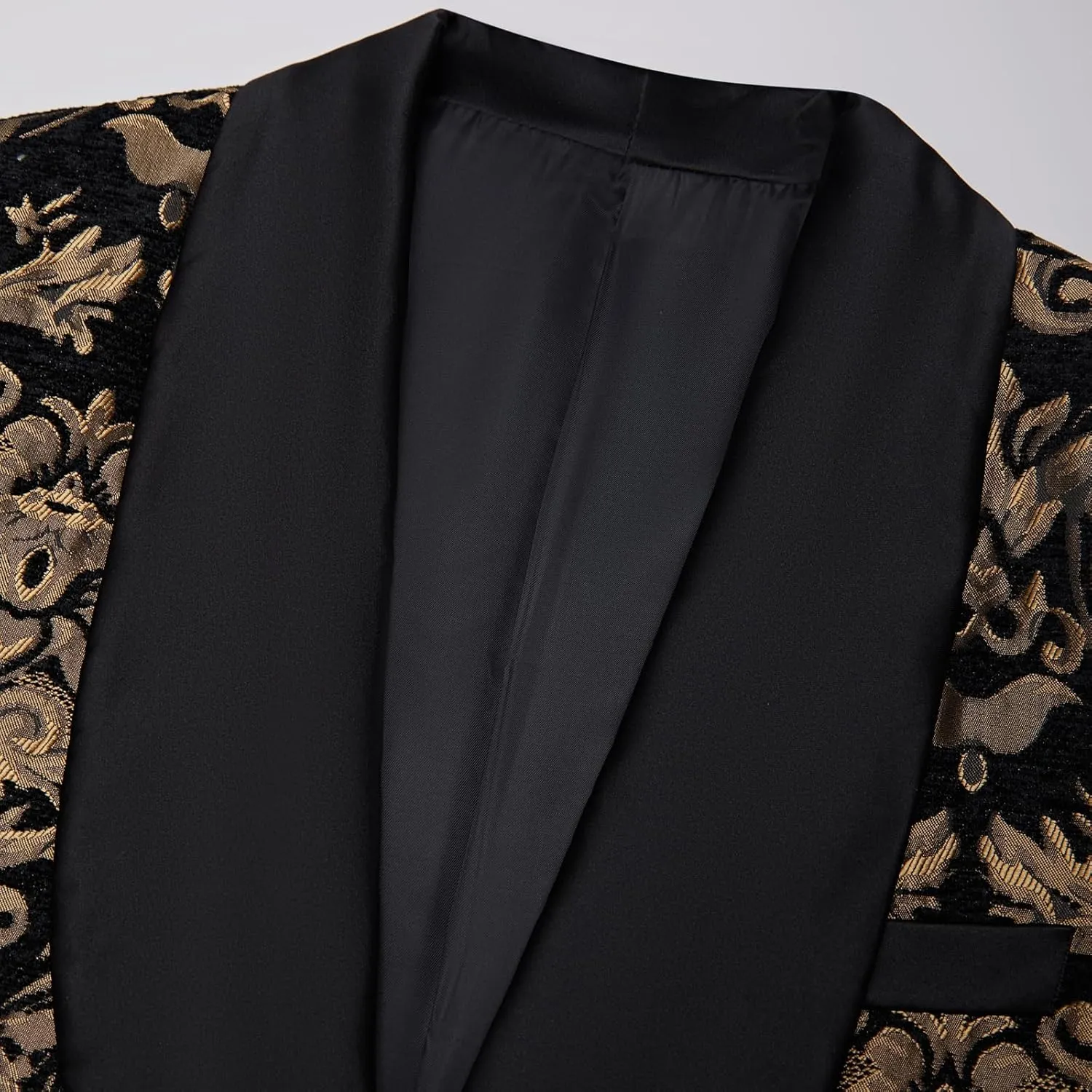 Mens Suit Jacquard Silm Fit 2-Piece Shawl Lapel Tuxedo Wedding Party Prom Suit Set