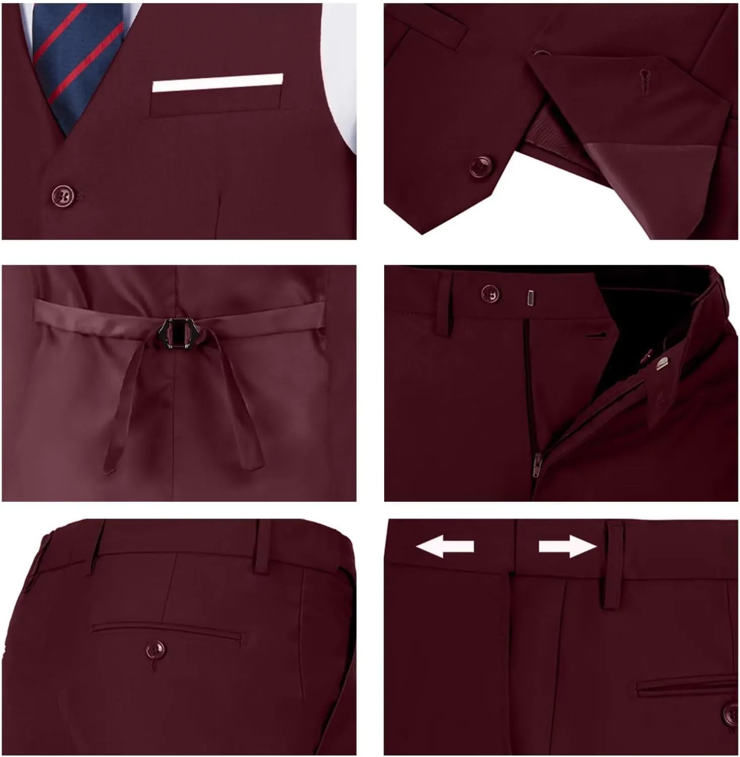 Men's Suit Slim Fit 2 Pieces Suits Set Grooms Tuxedos Business Wedding Prom Party Suit Vest and Pants