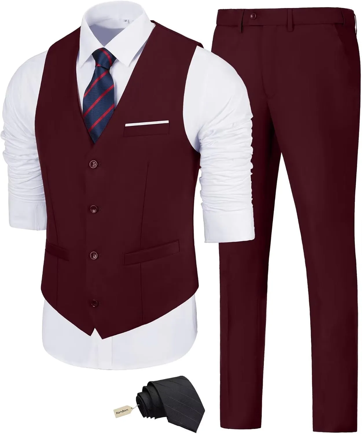 Men's Suit Slim Fit 2 Pieces Suits Set Grooms Tuxedos Business Wedding Prom Party Suit Vest and Pants