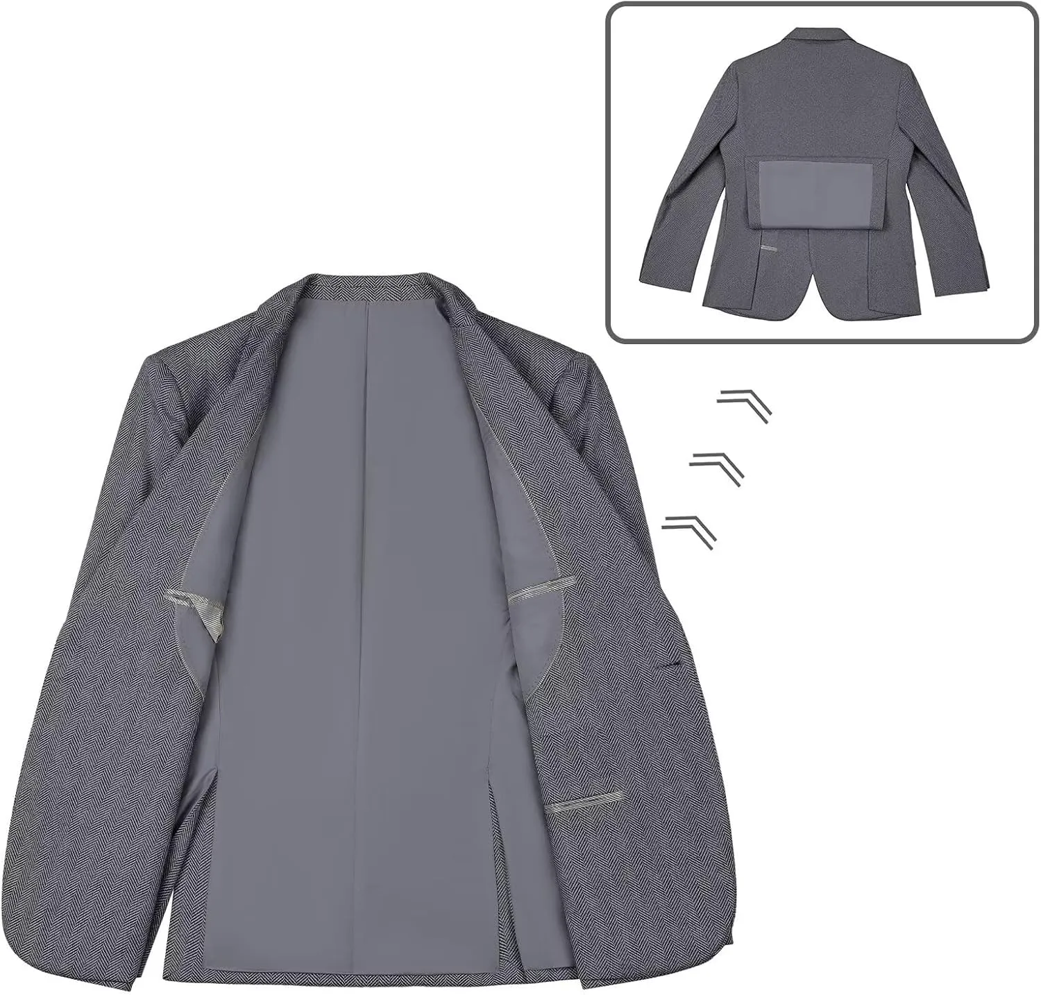 Men's Suits Slim Fit Herringbone Tweed Suits for Men 2 Piece Wedding Prom Suit Jacket Pants Wool Blend Tuxedo Set