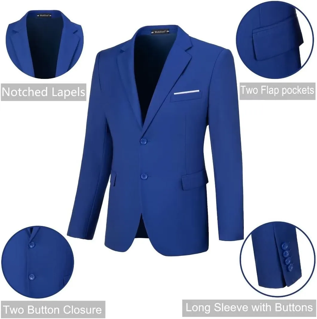 Mens Suits Slim Fit Prom Homecoming Suit for Men Wedding Business Tux Outfit 2 Piece Suit Jacket Blazer ＆Pants Set