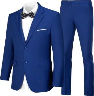 Mens Suits Slim Fit Prom Homecoming Suit for Men Wedding Business Tux Outfit 2 Piece Suit Jacket Blazer ＆Pants Set