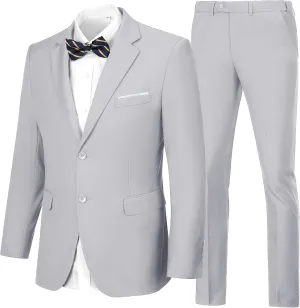 Mens Suits Slim Fit Prom Homecoming Suit for Men Wedding Business Tux Outfit 2 Piece Suit Jacket Blazer ＆Pants Set