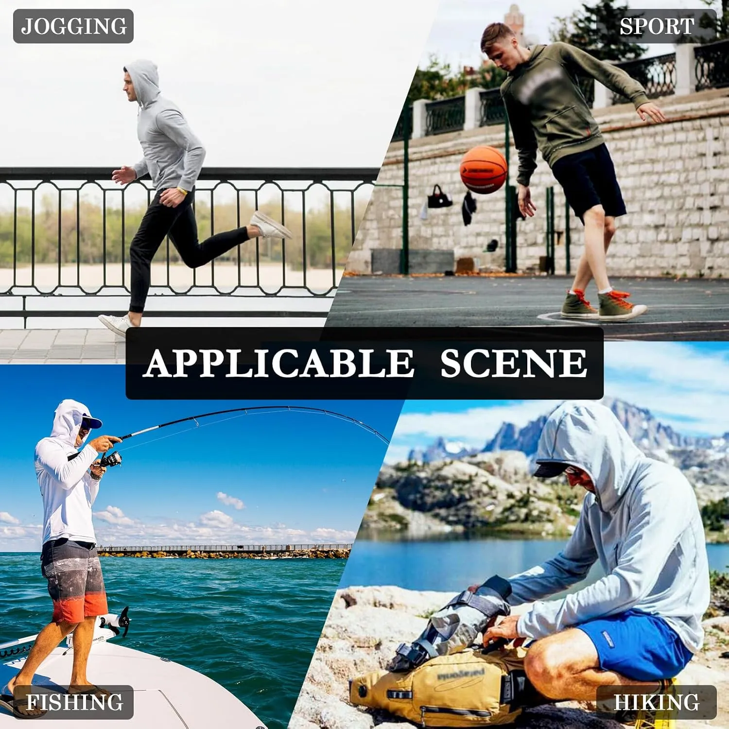 Mens Sun Protection Hoodie Long Sleeve Sun Shirt with Hood UPF 50  Fishing Shirt Rash Guard Shirts Gingham Butter Yellow