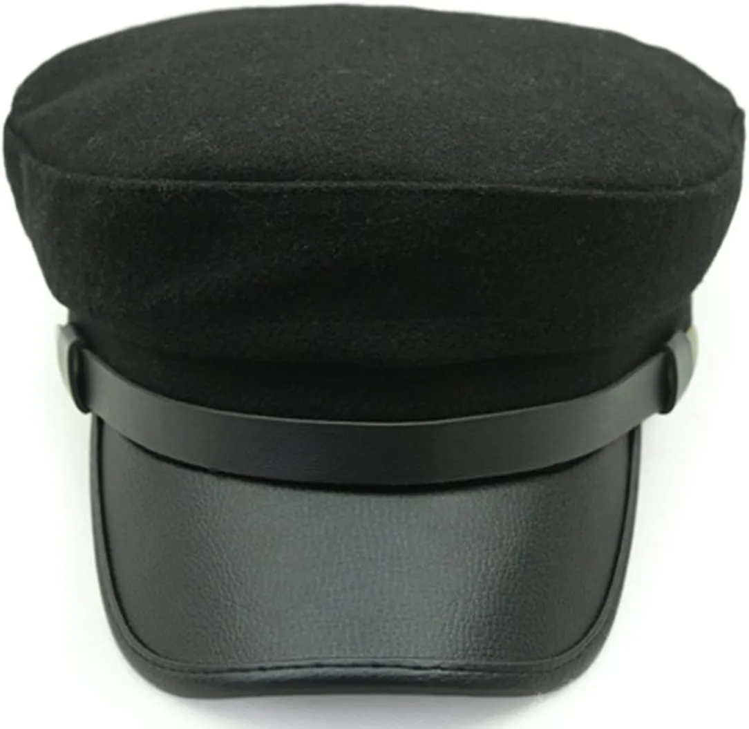 Mens Women Vintage Army Cadet Military Navy Sailor Cap Flat Top Hats
