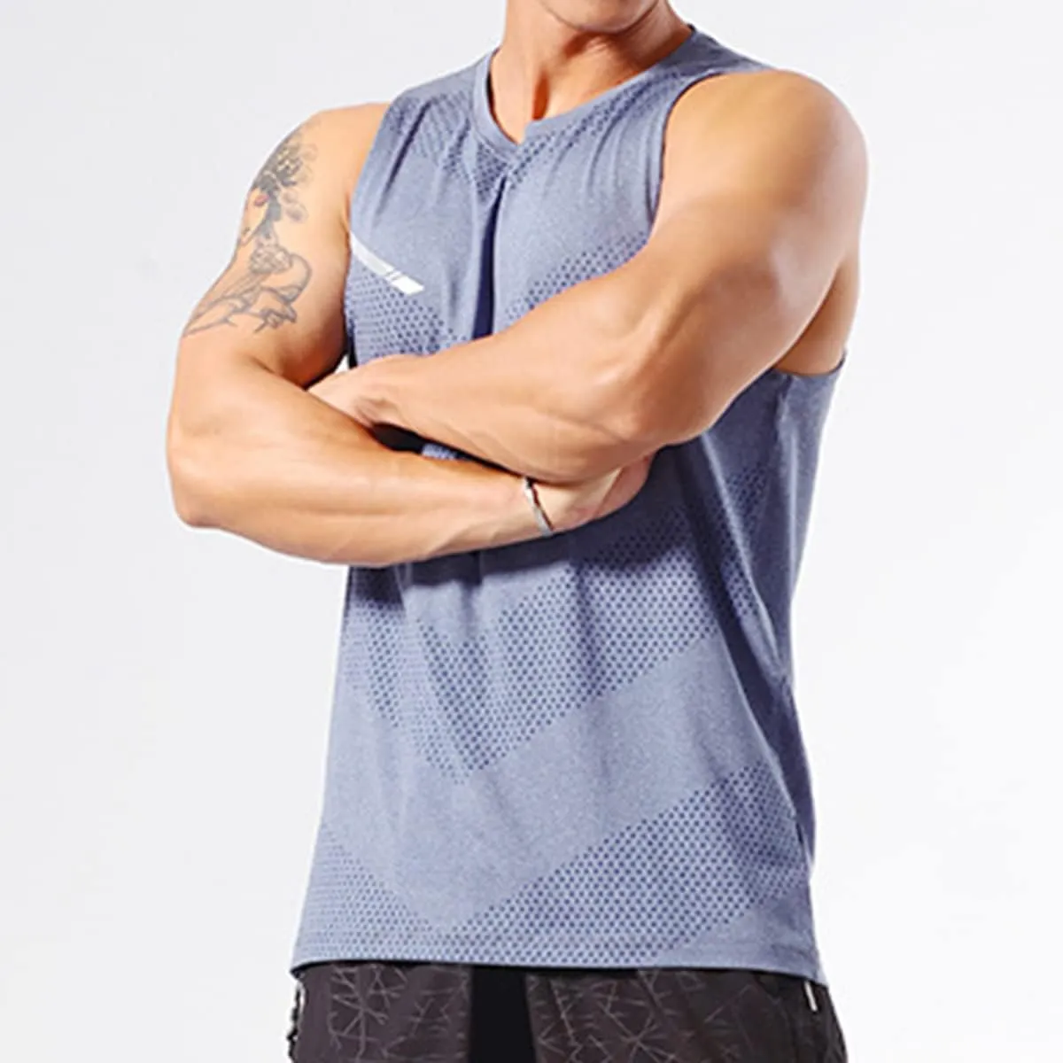 Mens Workout Muscle Tanks Gym Vest Fitness Jogging Sports Tank Tops Quick-Dry T49T51