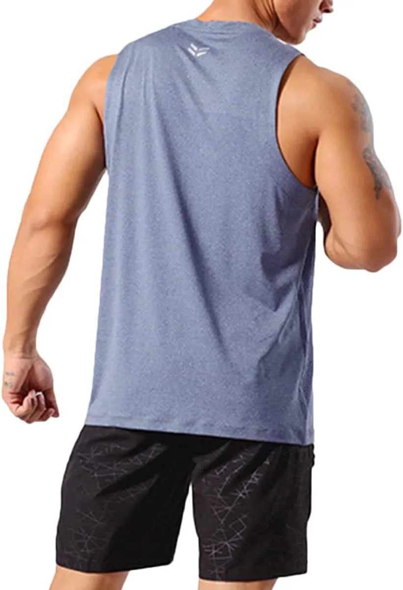 Mens Workout Muscle Tanks Gym Vest Fitness Jogging Sports Tank Tops Quick-Dry T49T51