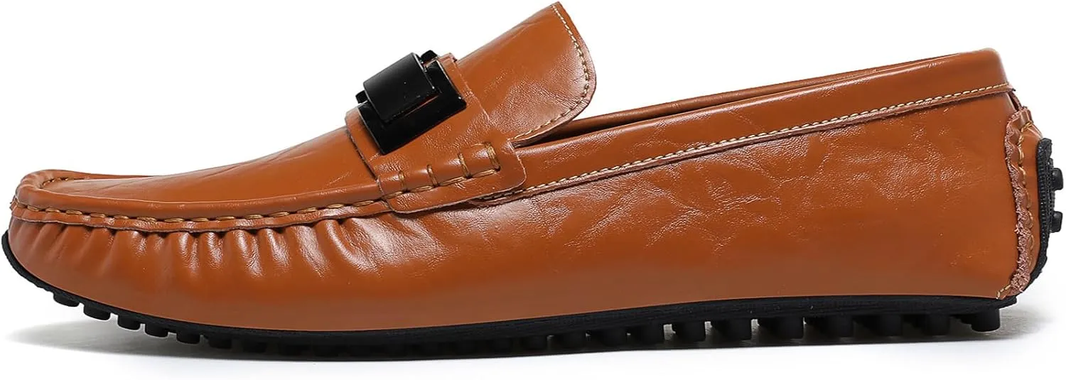 Mens's Loafers Genuine Leather Penny Loafers Slip on Casual Shoes Non Slip Lightweight Office Shoes